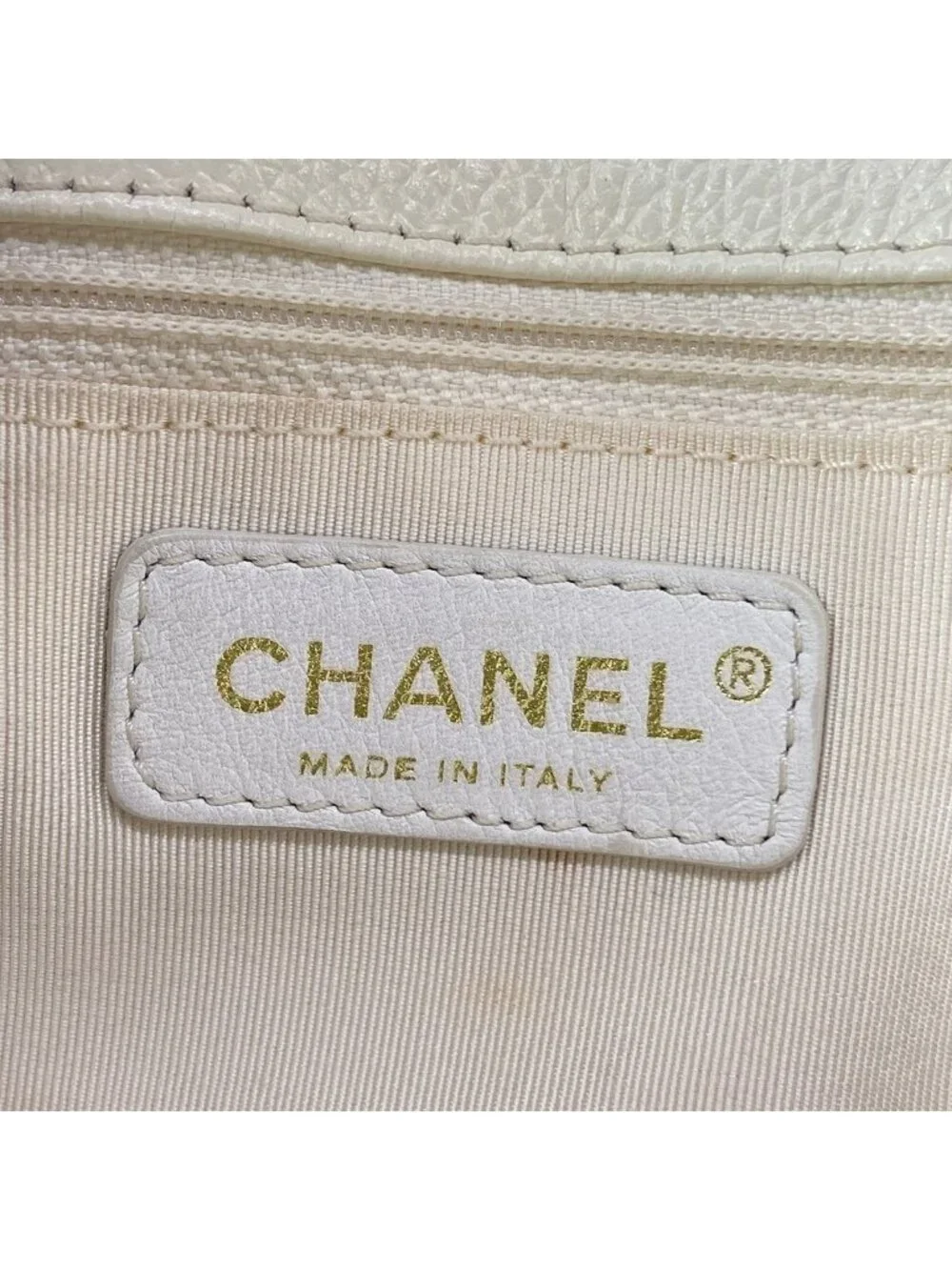 Chanel Tote Executive Line Ivory Gold Leather